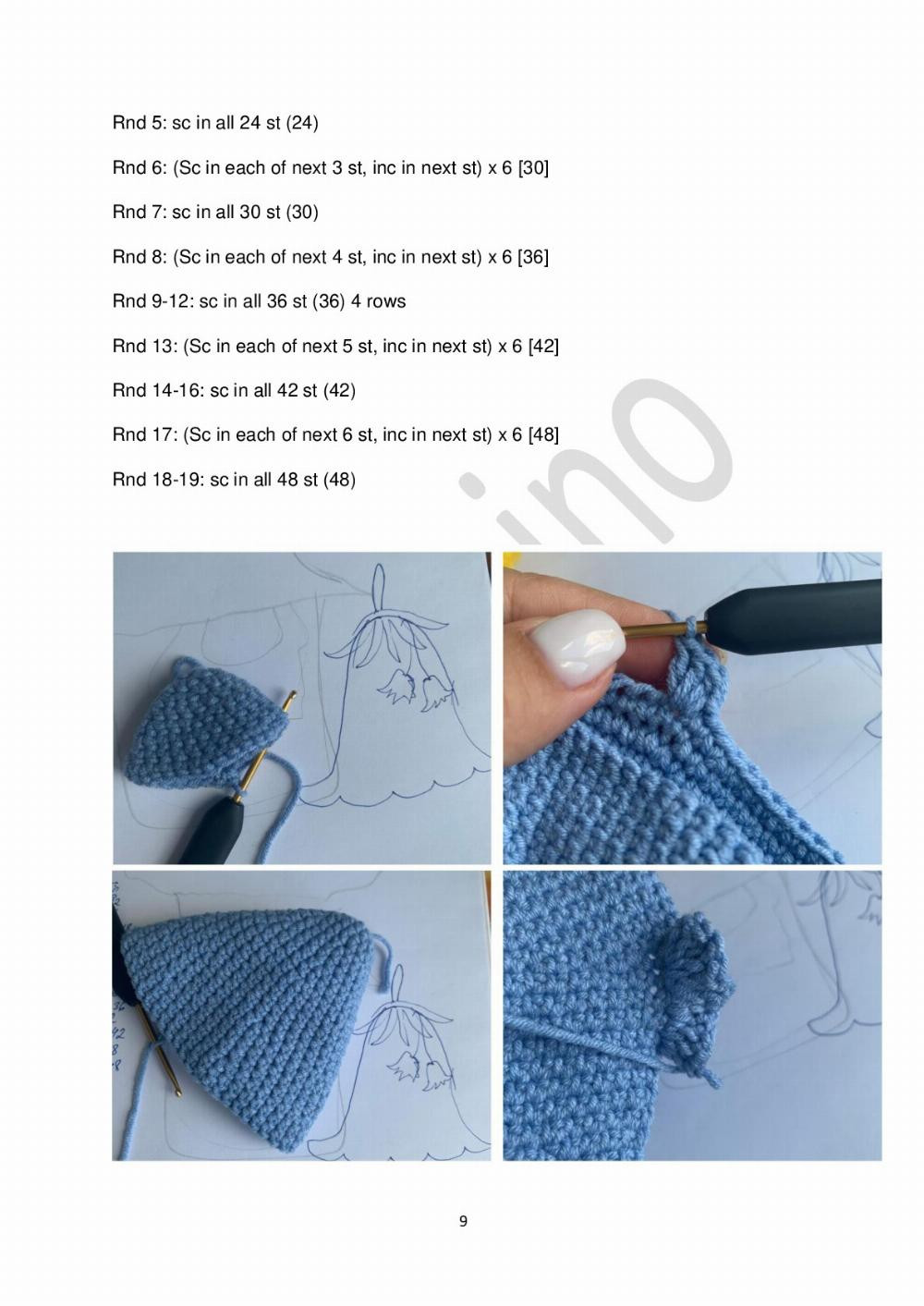 Bluebell gnome crochet pattern