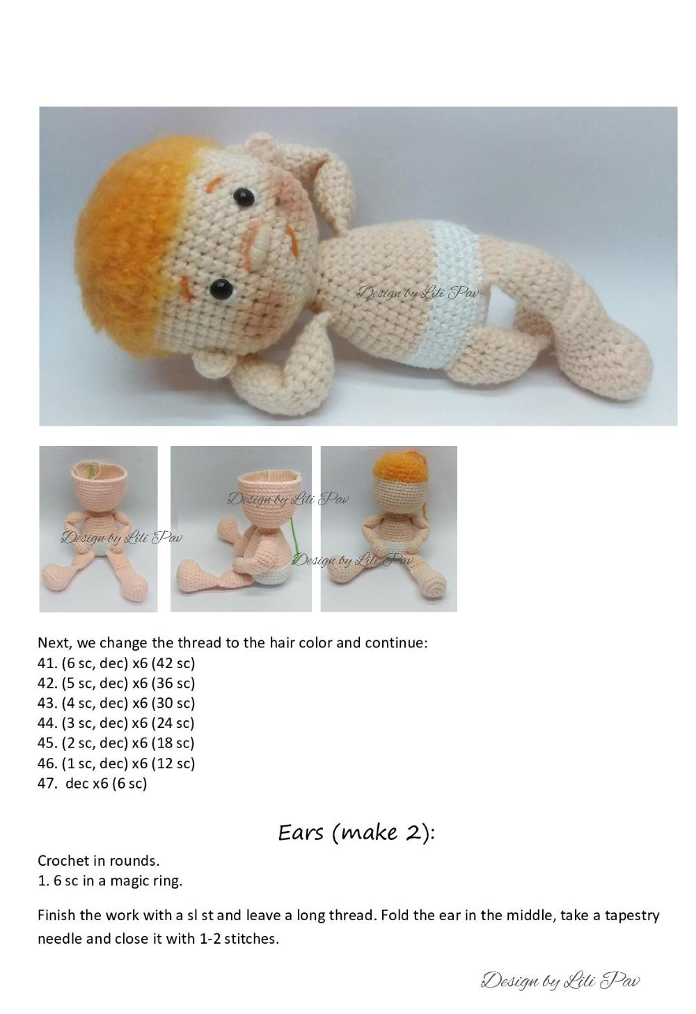 Boy, the Waldorf doll crochet pattern