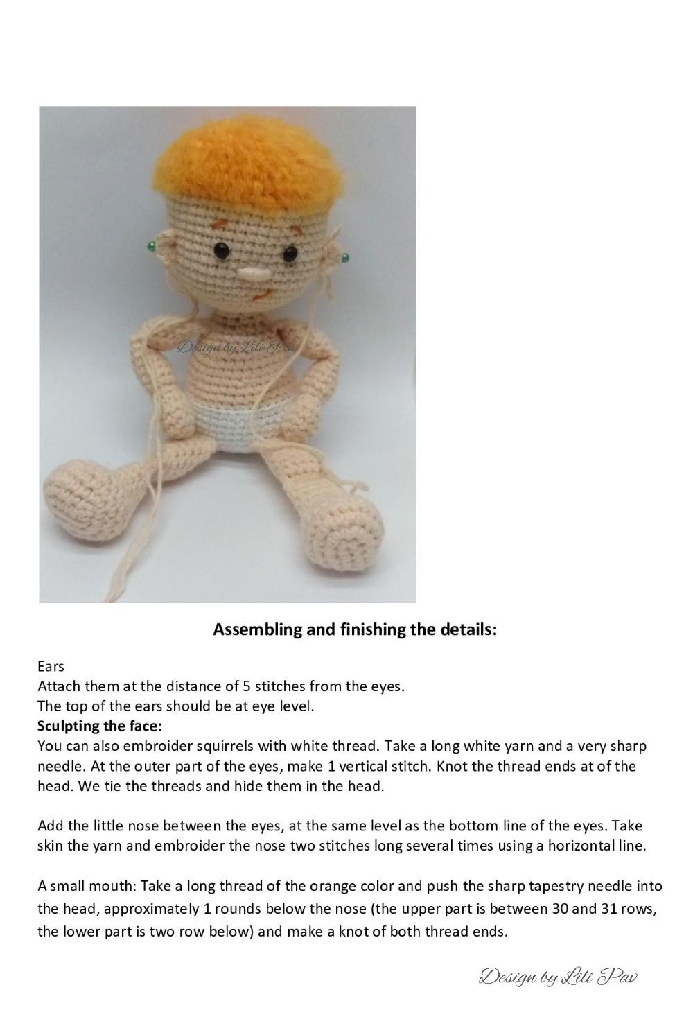 Boy, the Waldorf doll crochet pattern