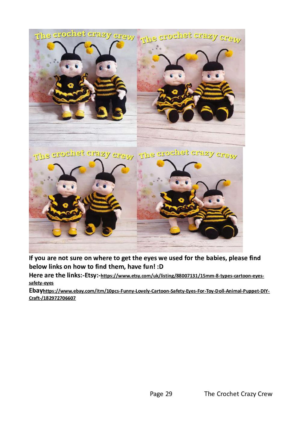 buzz & honey the bee babies crochet pattern