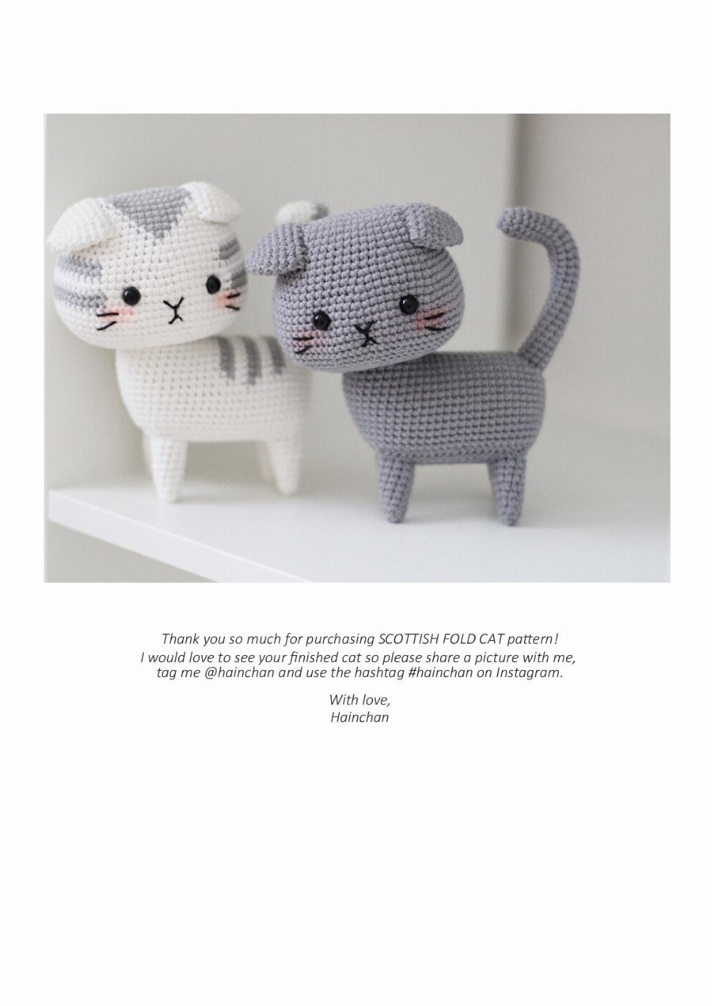 CAT COLLECTION SCOTTISH FOLD CAT CROCHET PATTERN