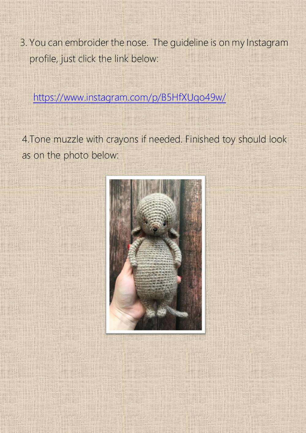 Crochet and knitting pattern “Little mouse”