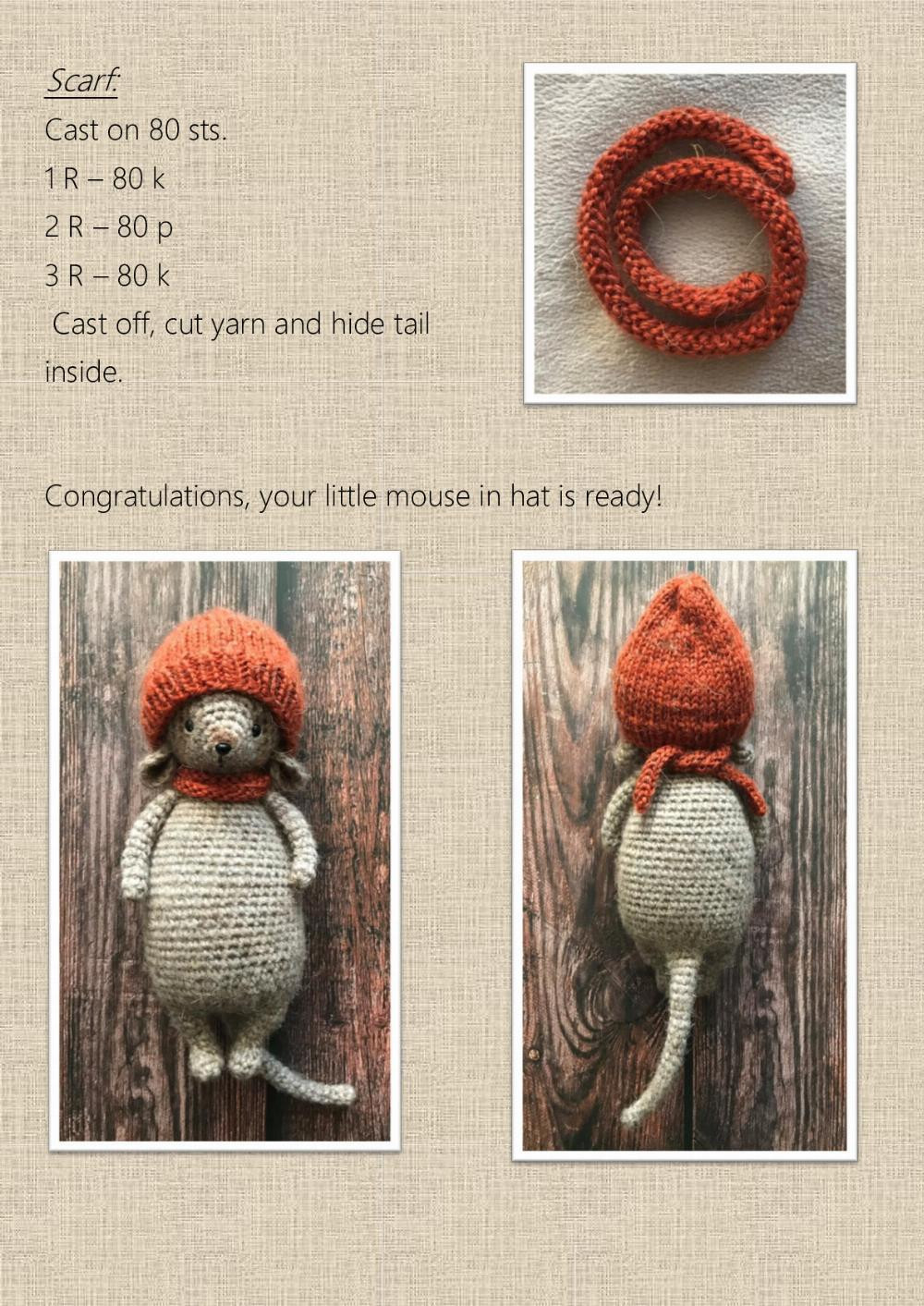 Crochet and knitting pattern “Little mouse”