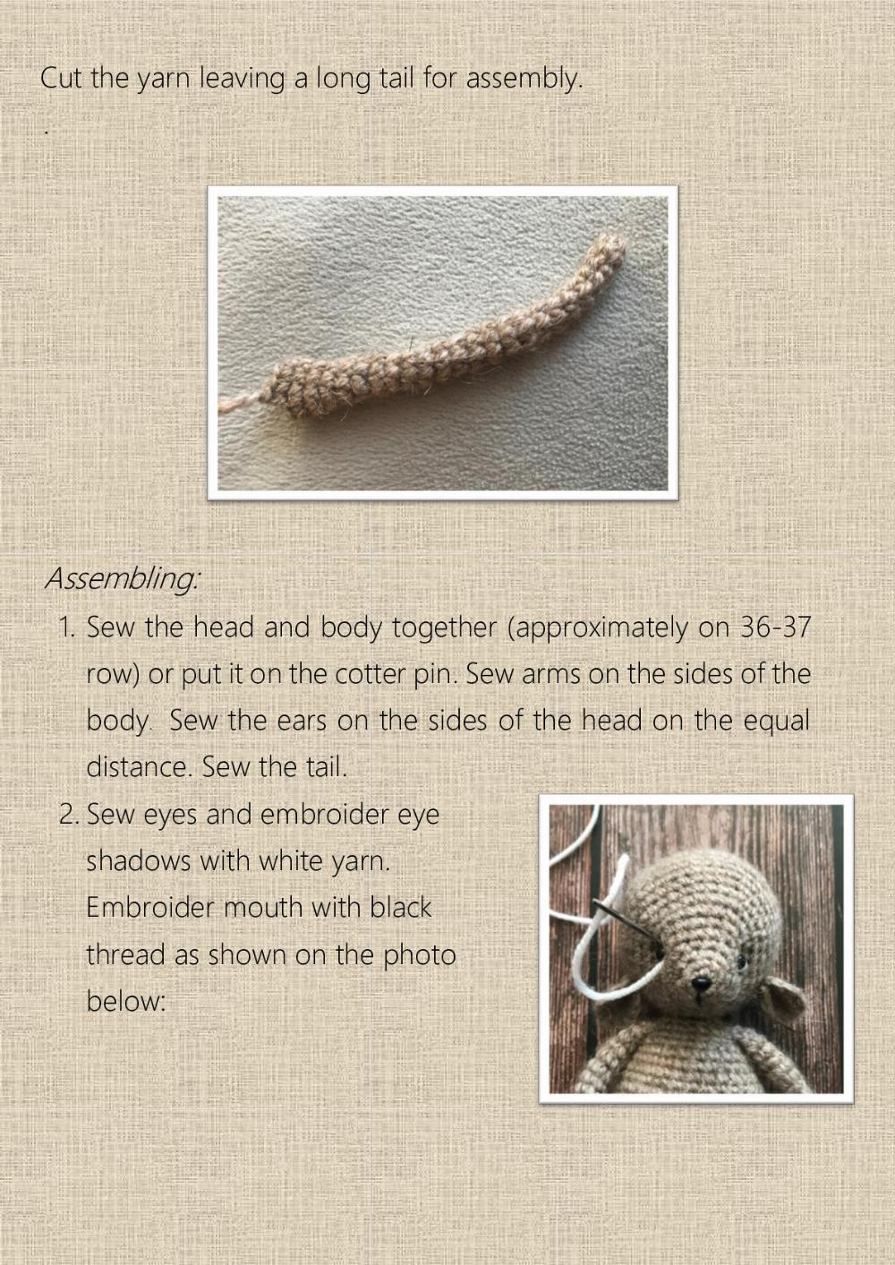 Crochet and knitting pattern “Little mouse”