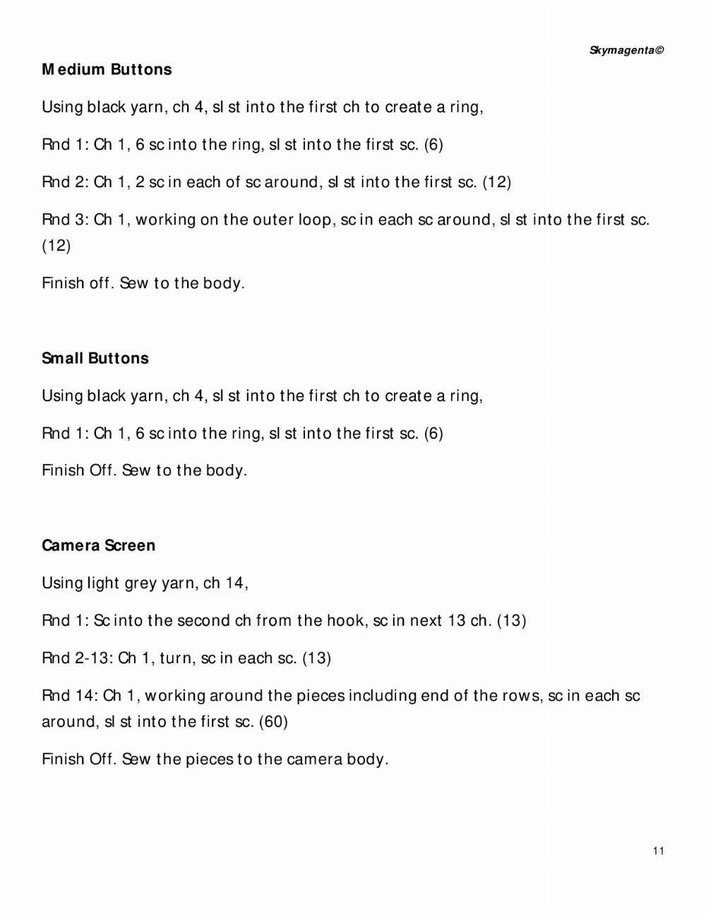 Crochet Camera & kit pattern