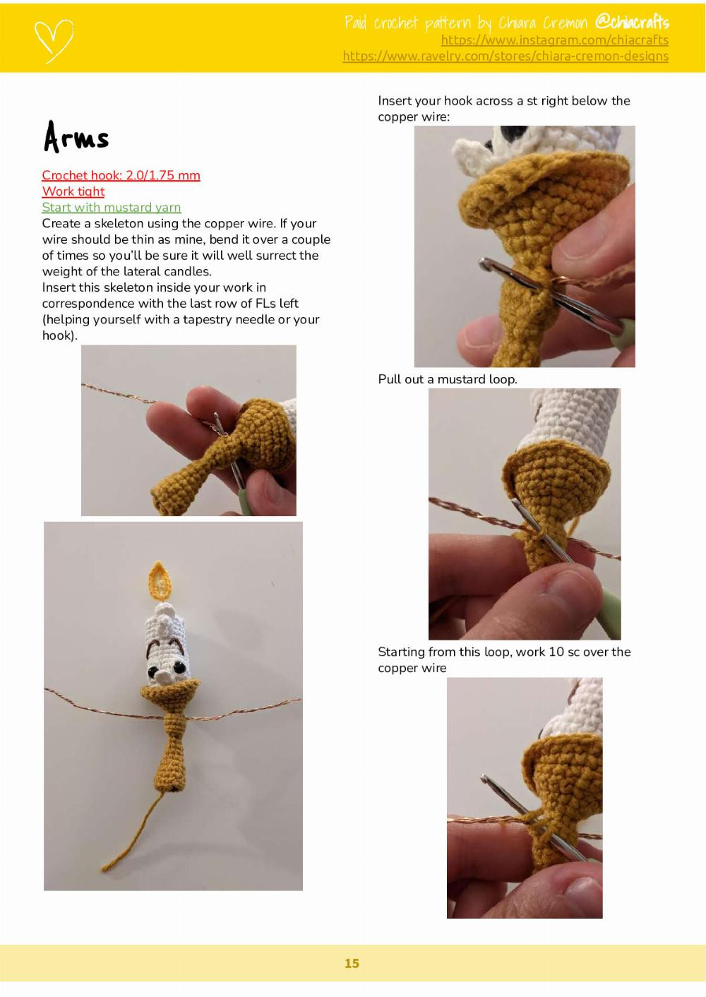 crochet candle pattern Lumière Crochet Pattern