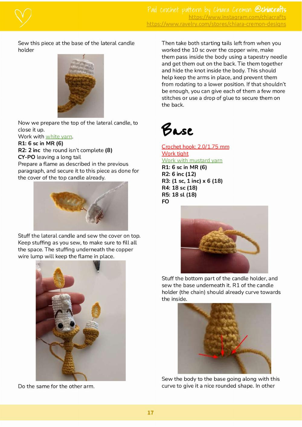 crochet candle pattern Lumière Crochet Pattern