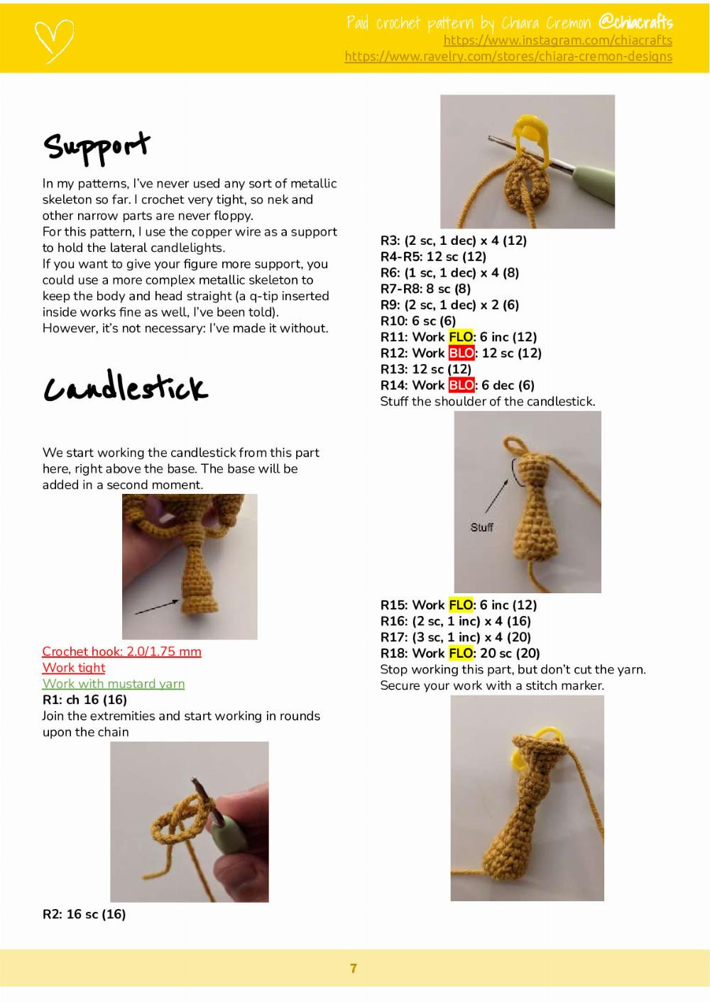 crochet candle pattern Lumière Crochet Pattern