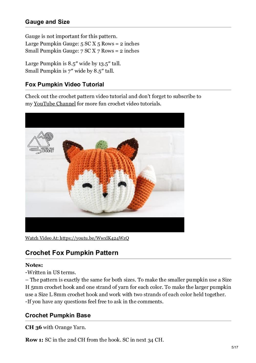 Crochet Fox Pumpkin – Free Pattern