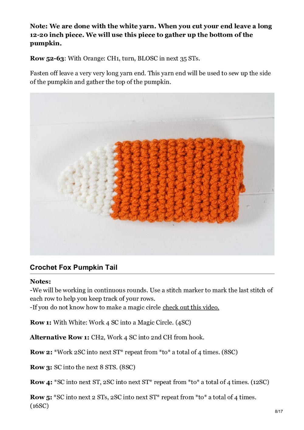 Crochet Fox Pumpkin – Free Pattern