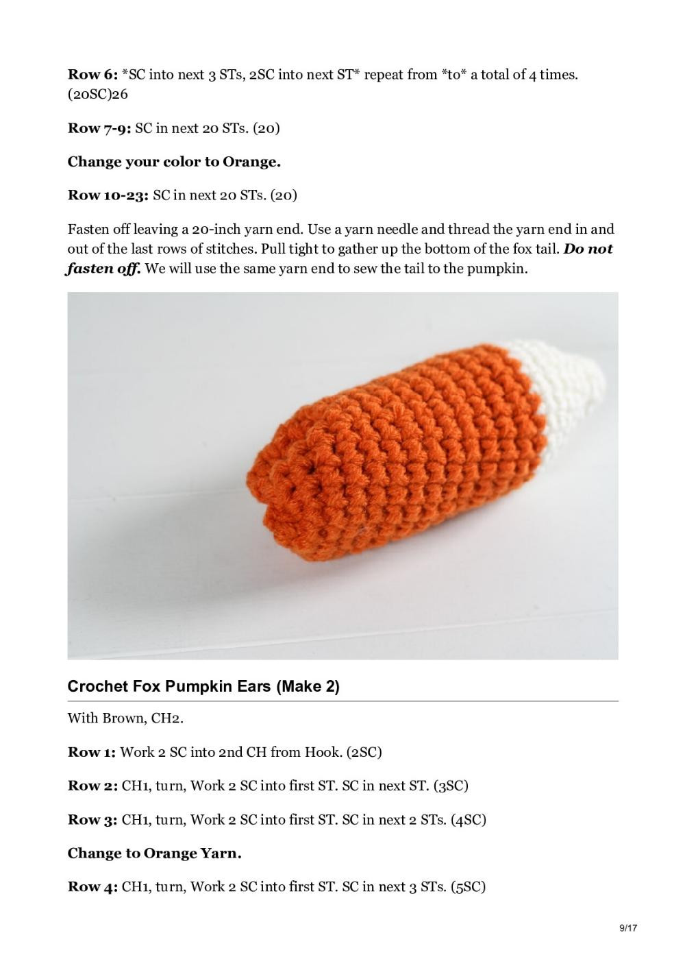 Crochet Fox Pumpkin – Free Pattern