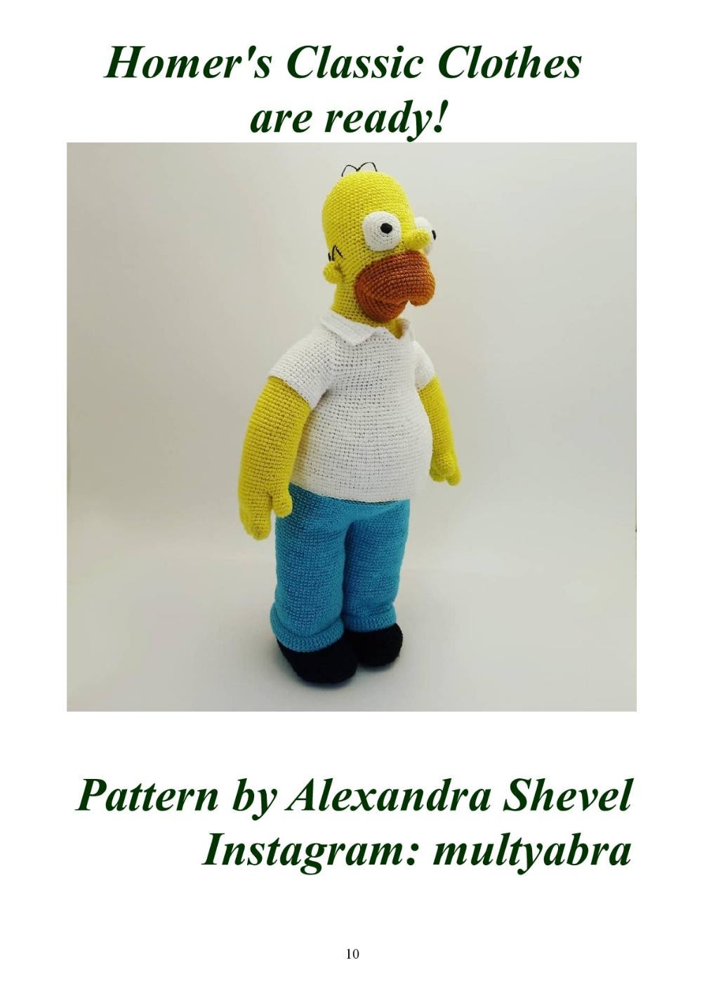 Crochet Homer's Classic Clothes PATTERN