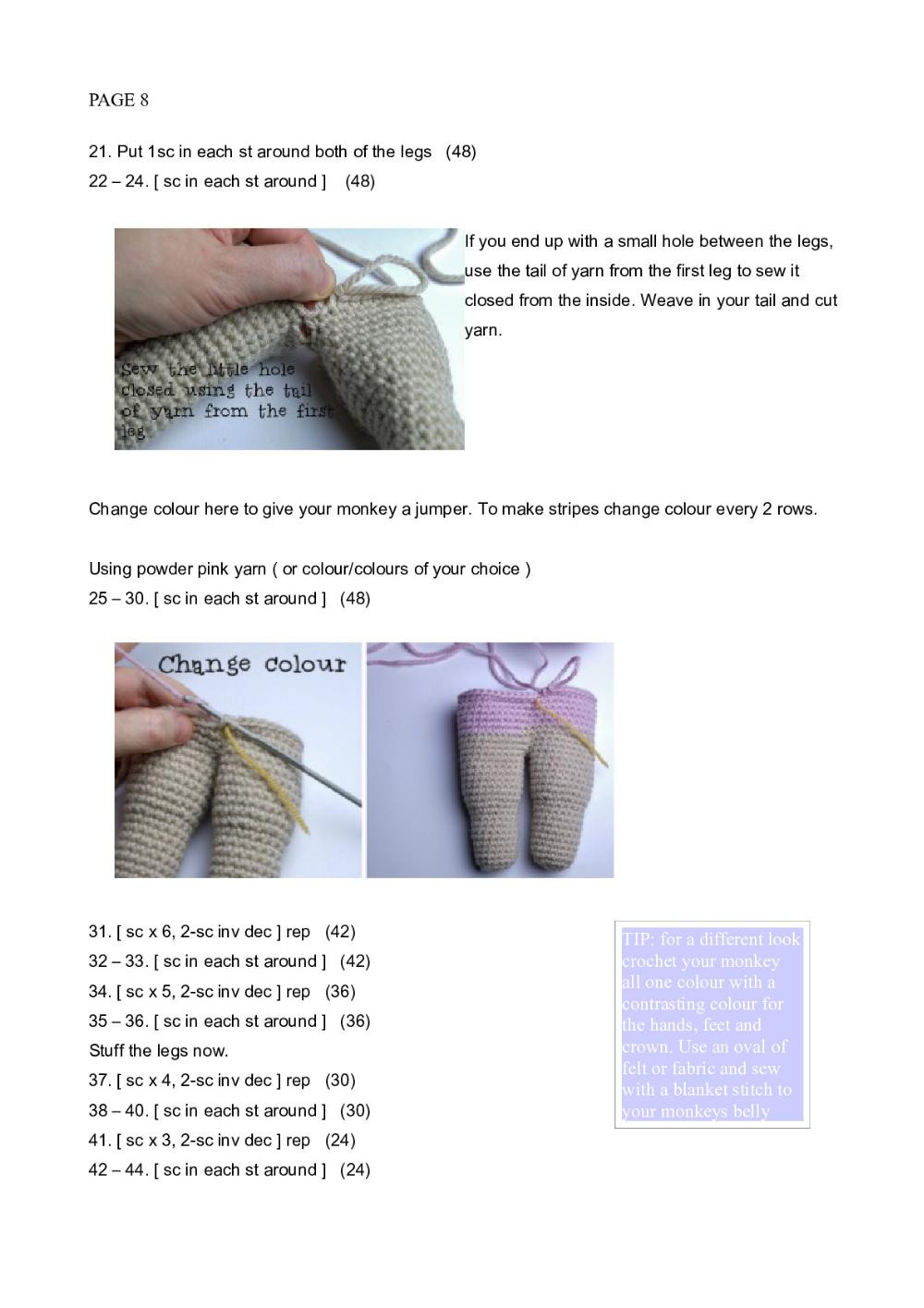 Crochet Monkey pattern