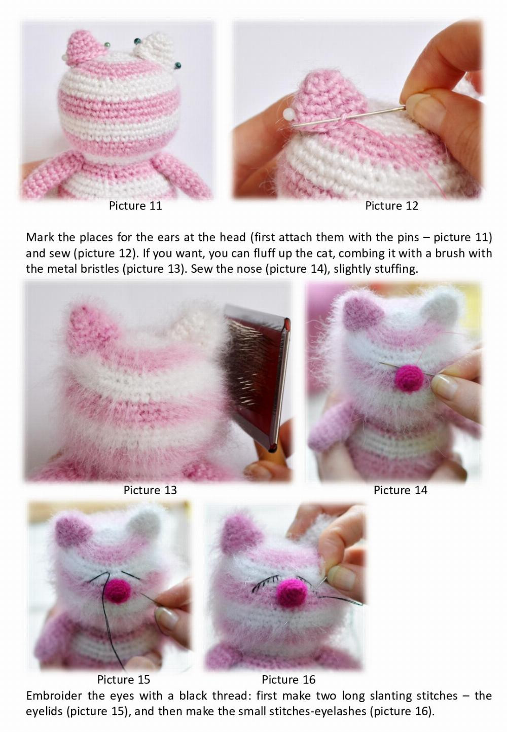 crochet pattern a sleeping cat crocheting