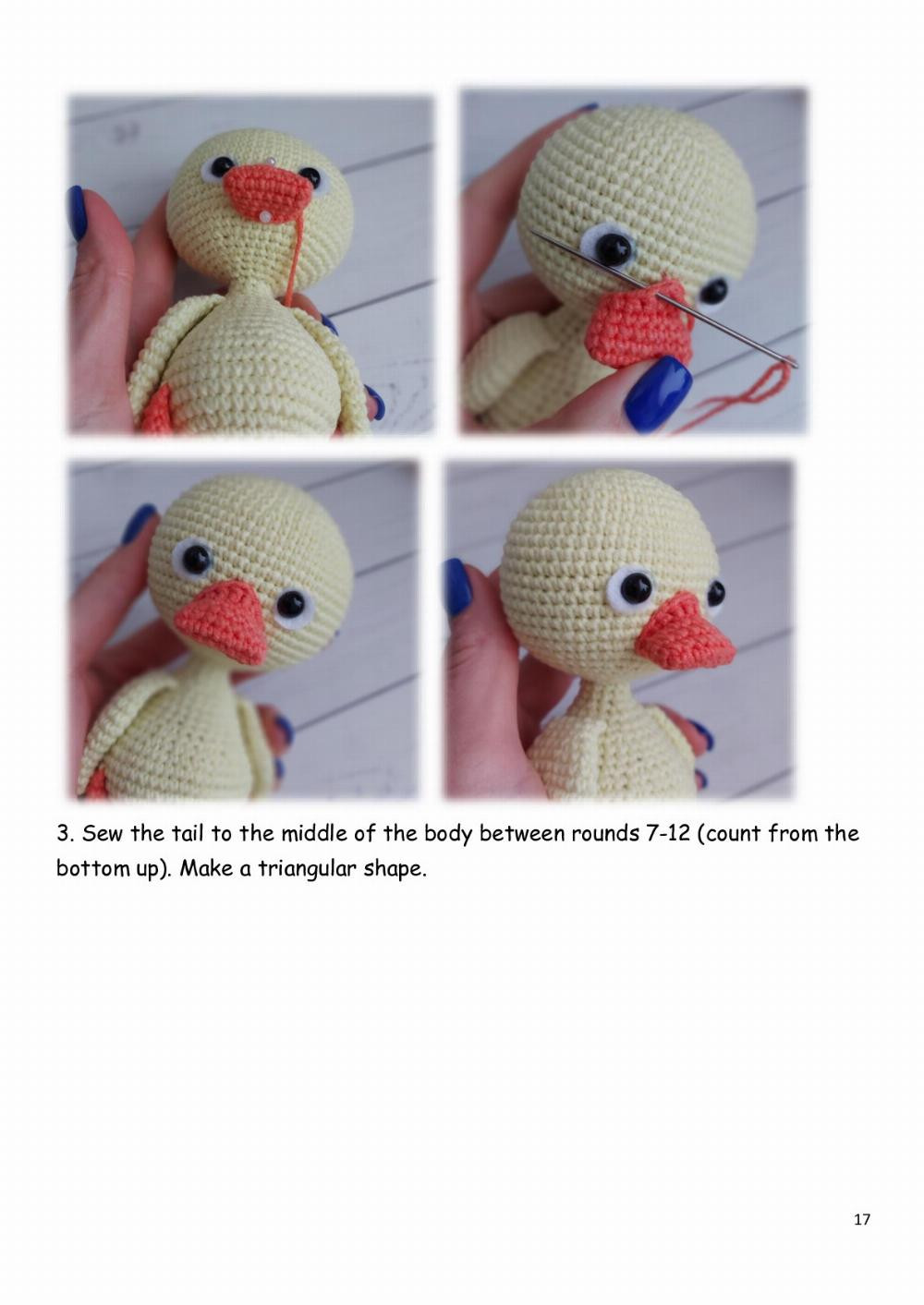 Crochet pattern Cute duck in a hat