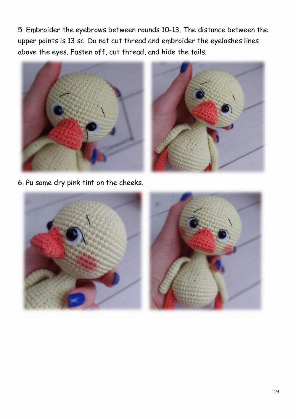 Crochet pattern Cute duck in a hat