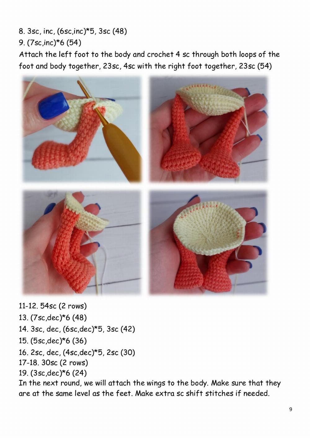 Crochet pattern Cute duck in a hat