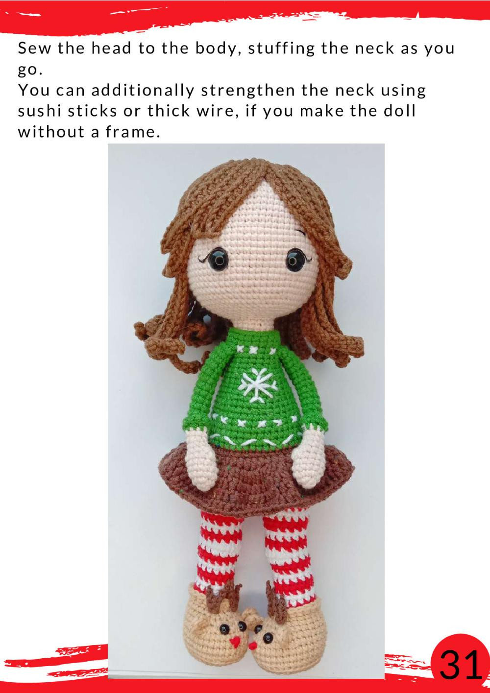 crochet pattern Doll - Reindeer