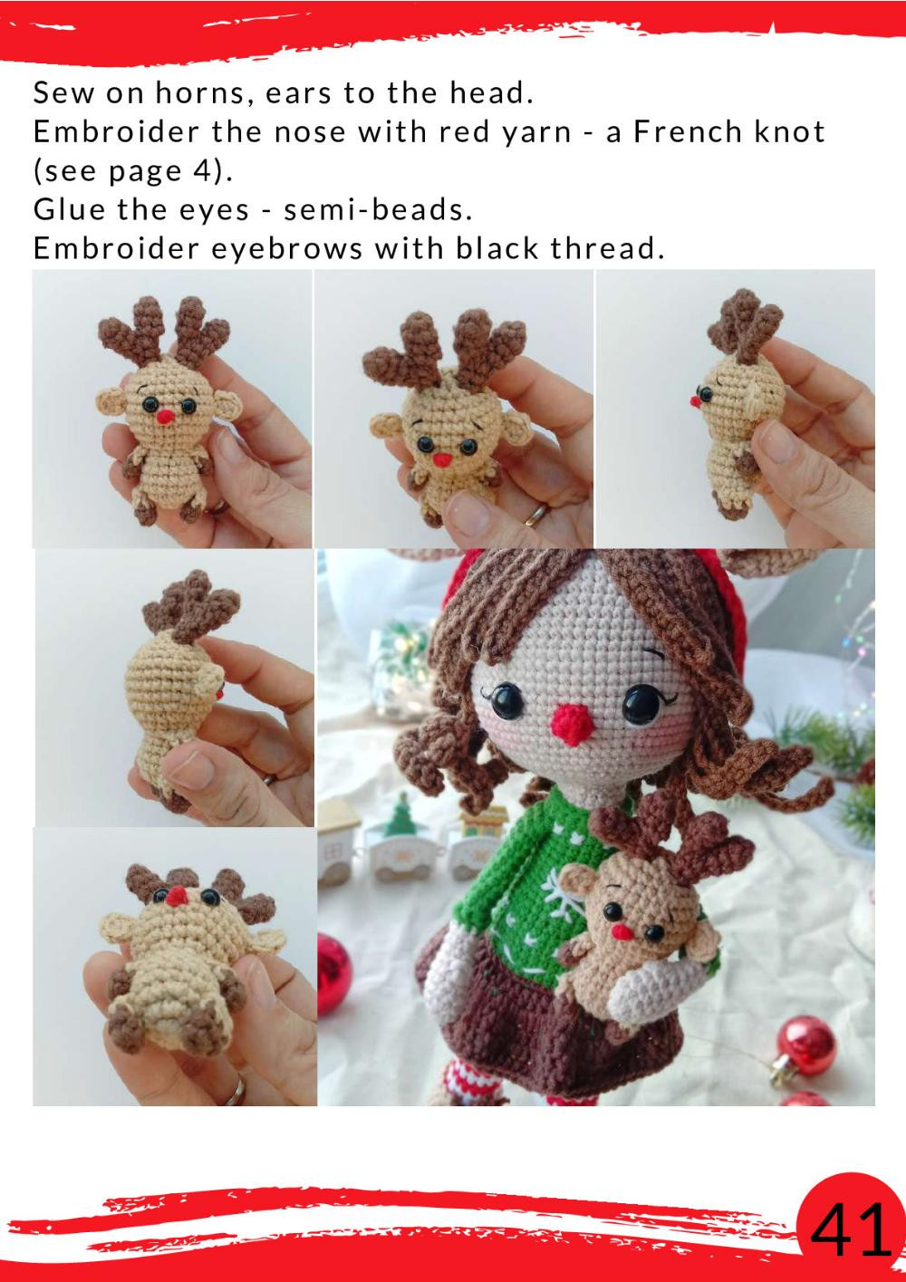 crochet pattern Doll - Reindeer