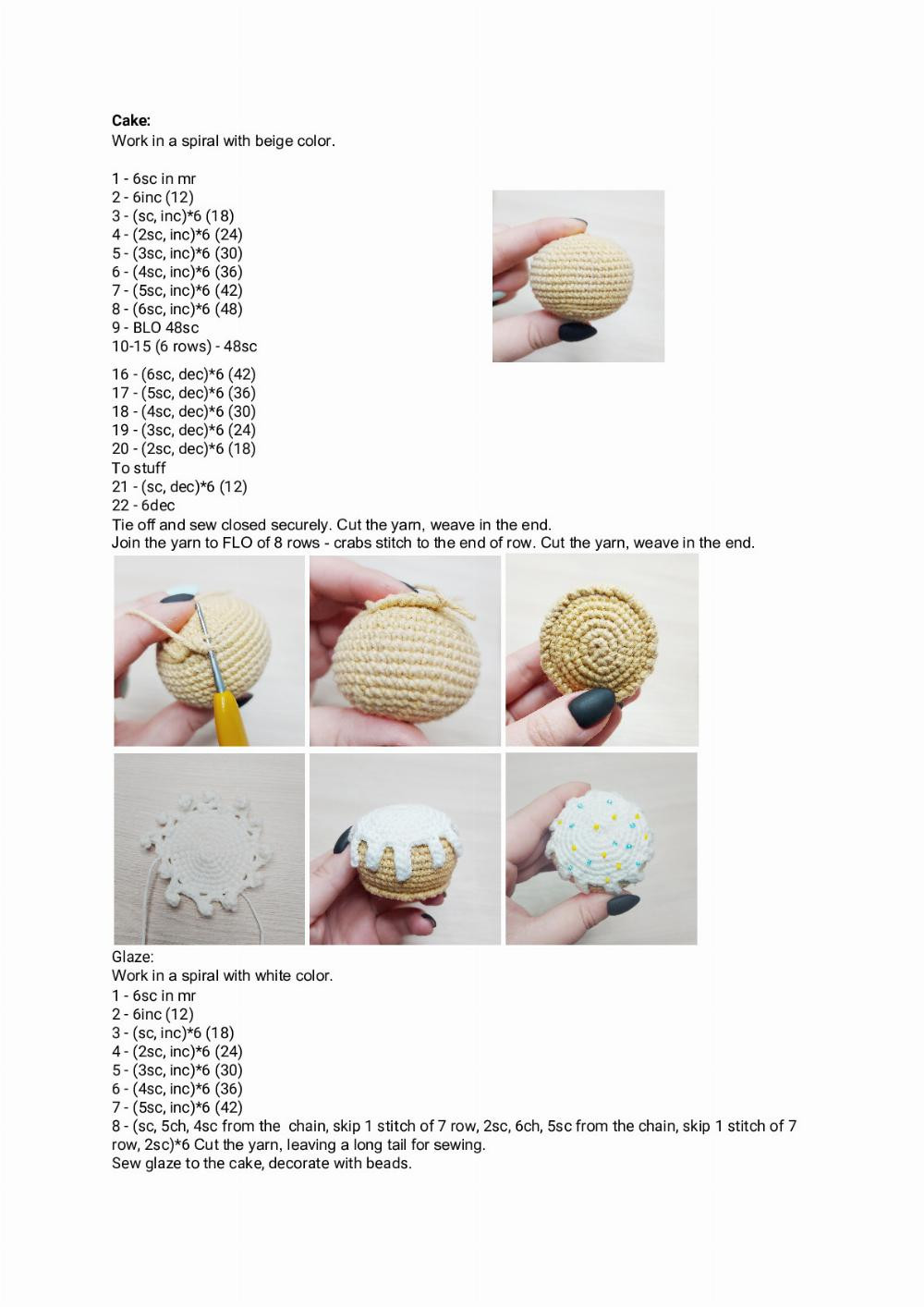 Crochet pattern “Egg basket and cake”