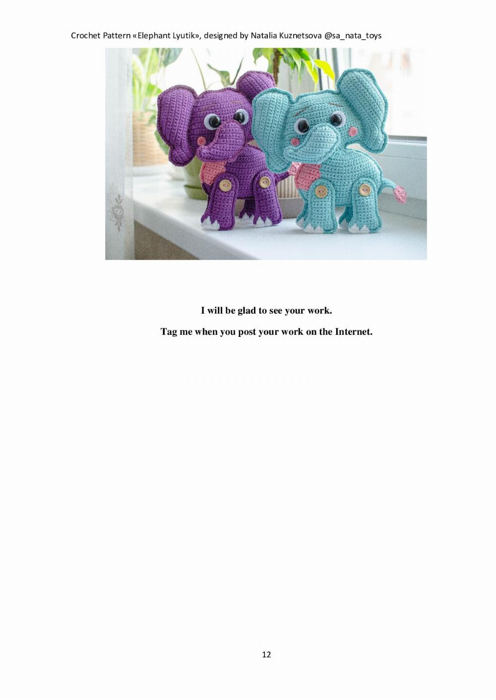 Crochet Pattern «Elephant Lyutik»,