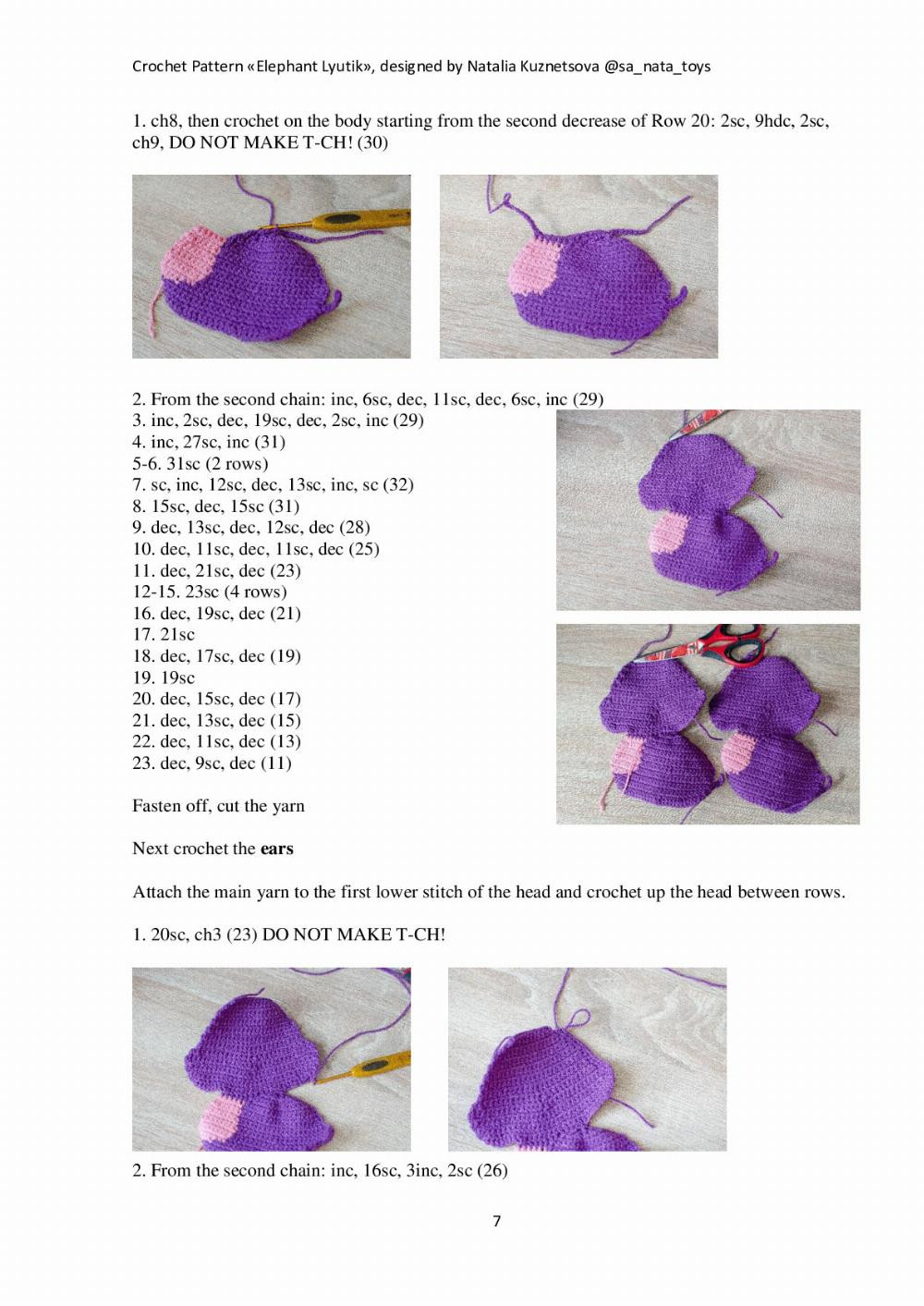 Crochet Pattern «Elephant Lyutik»,