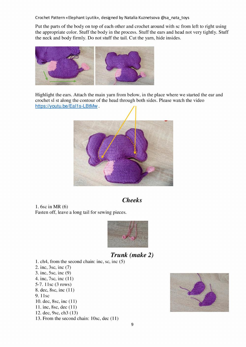 Crochet Pattern «Elephant Lyutik»,