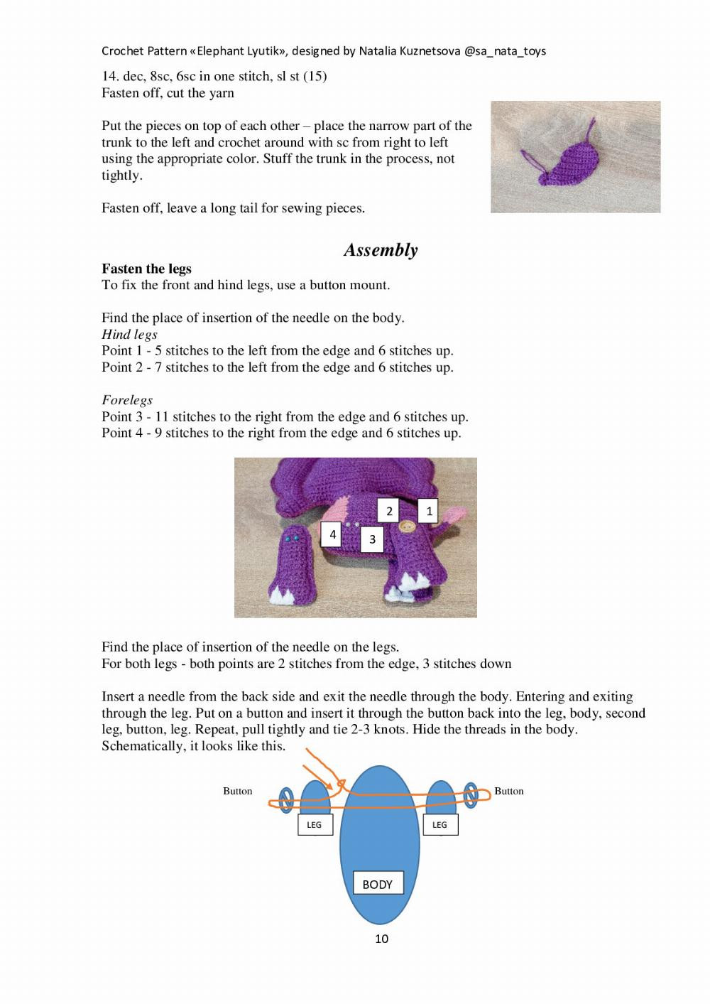 Crochet Pattern «Elephant Lyutik»,