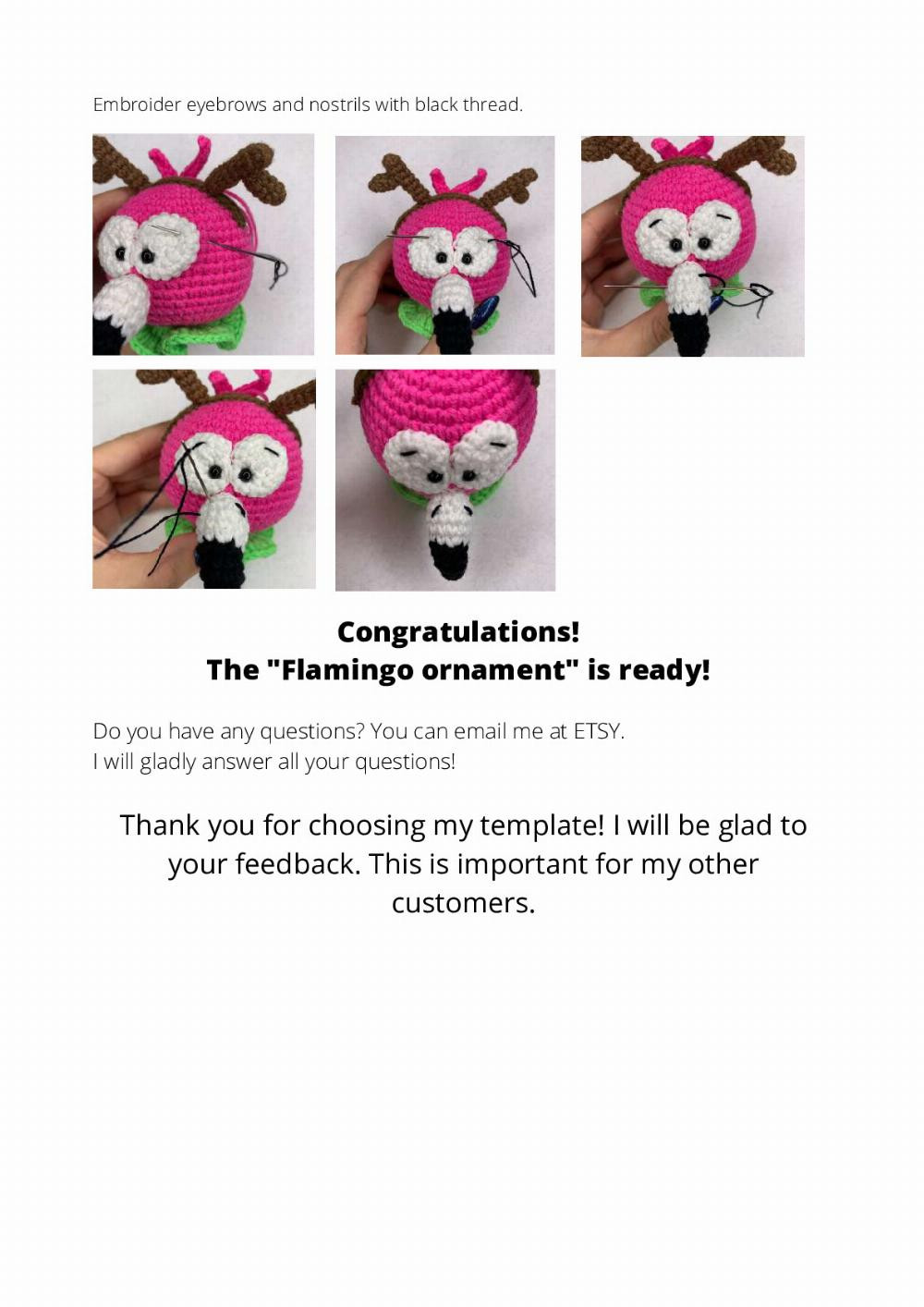 Crochet pattern "Flamingo ornament"