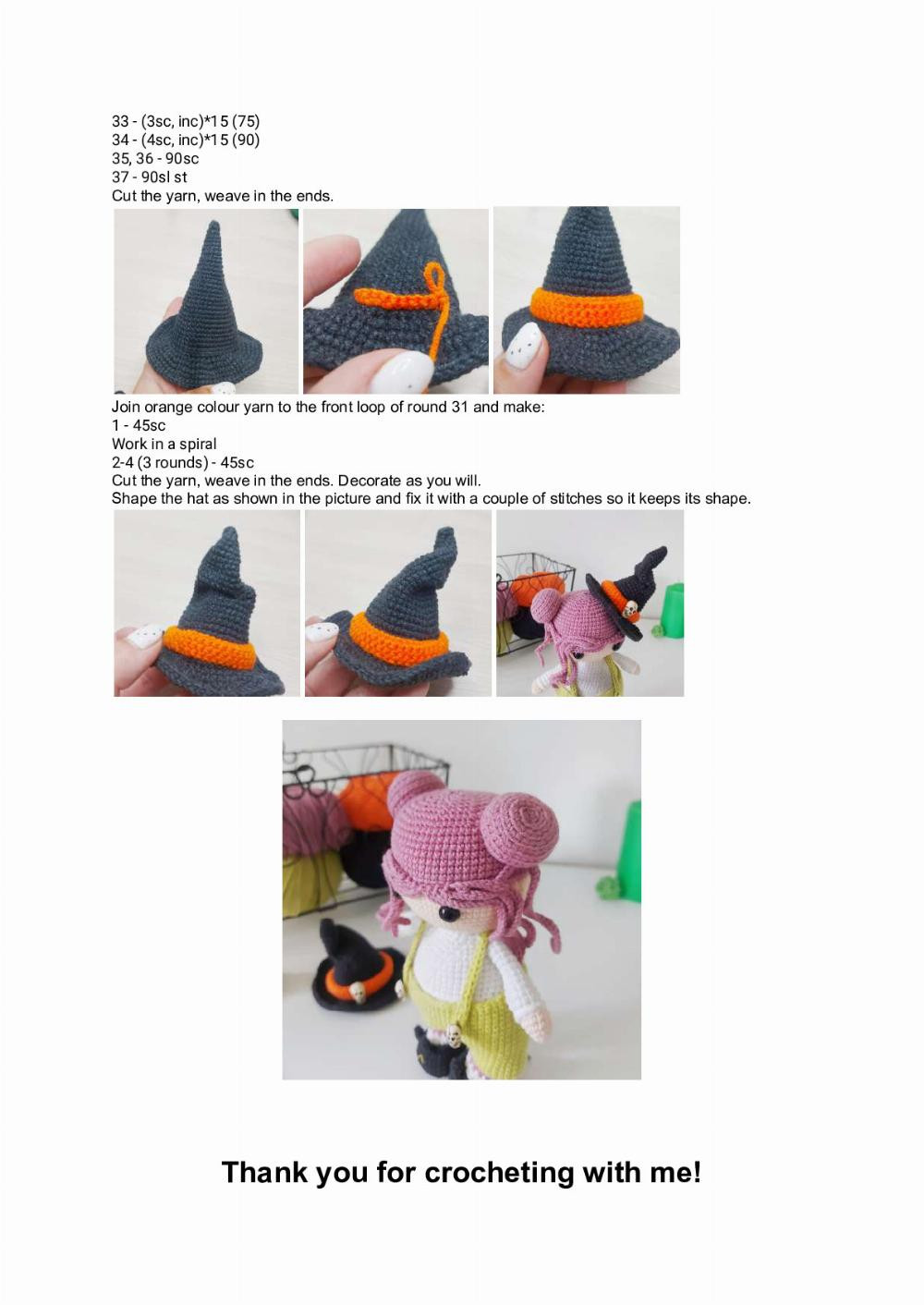 Crochet pattern “Halloween witch with ghost” Pattern