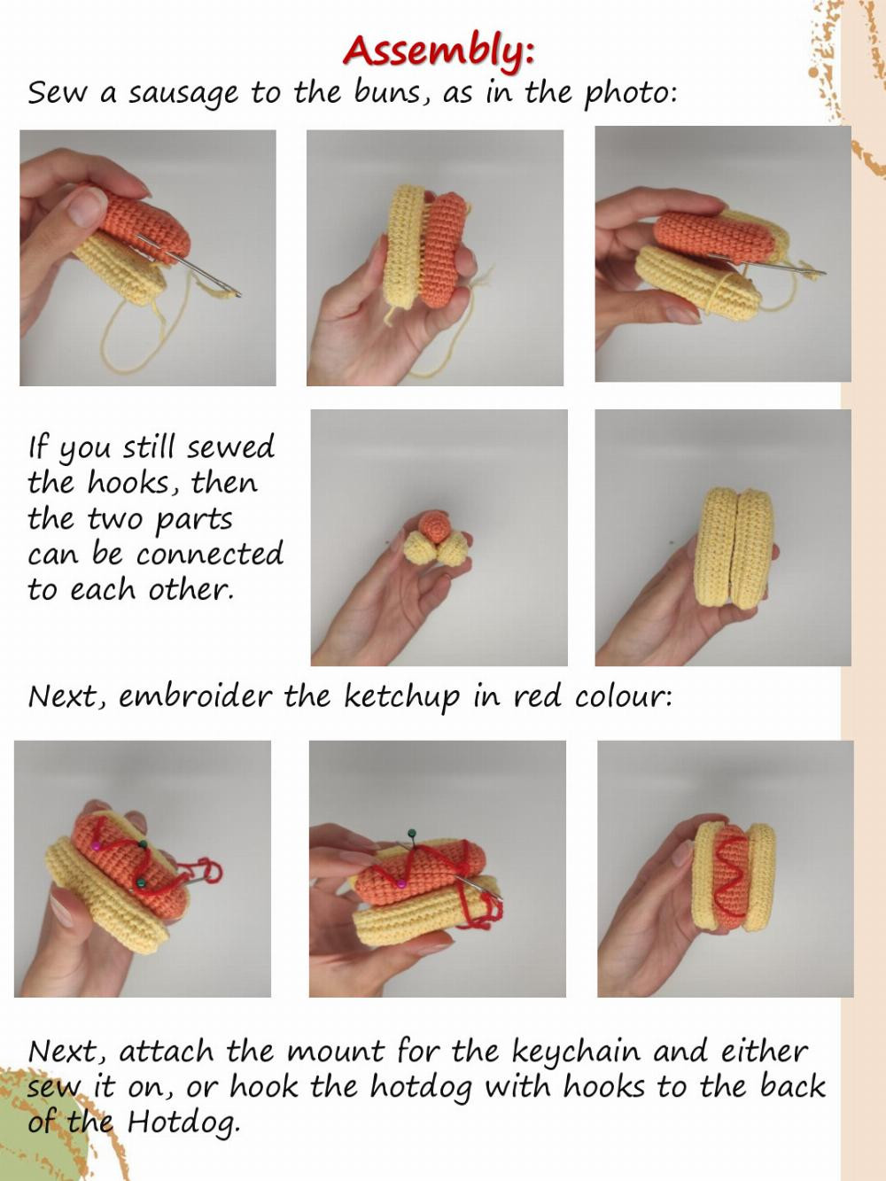 crochet pattern hotdog