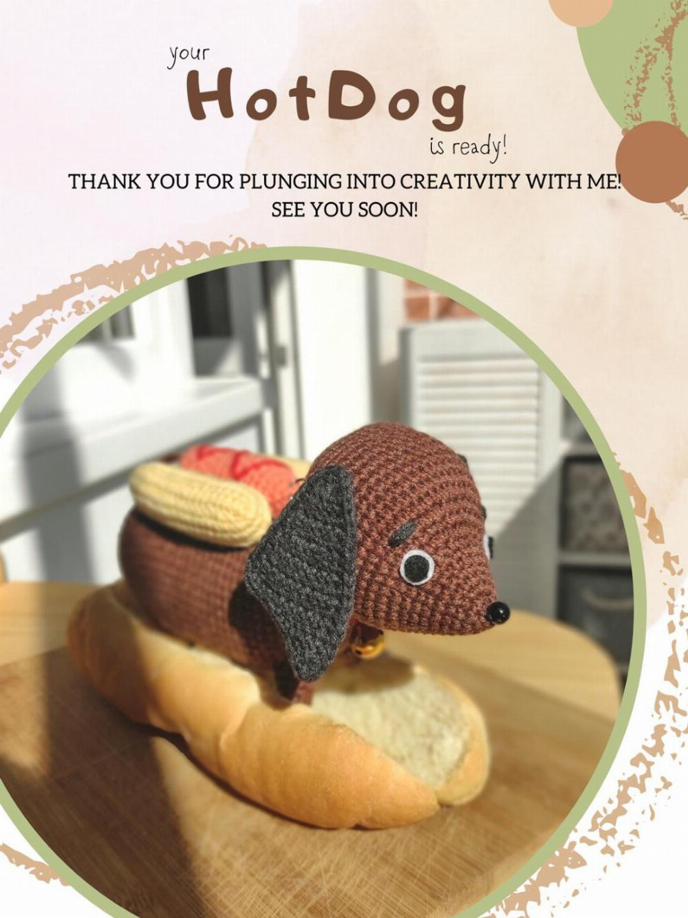 crochet pattern hotdog