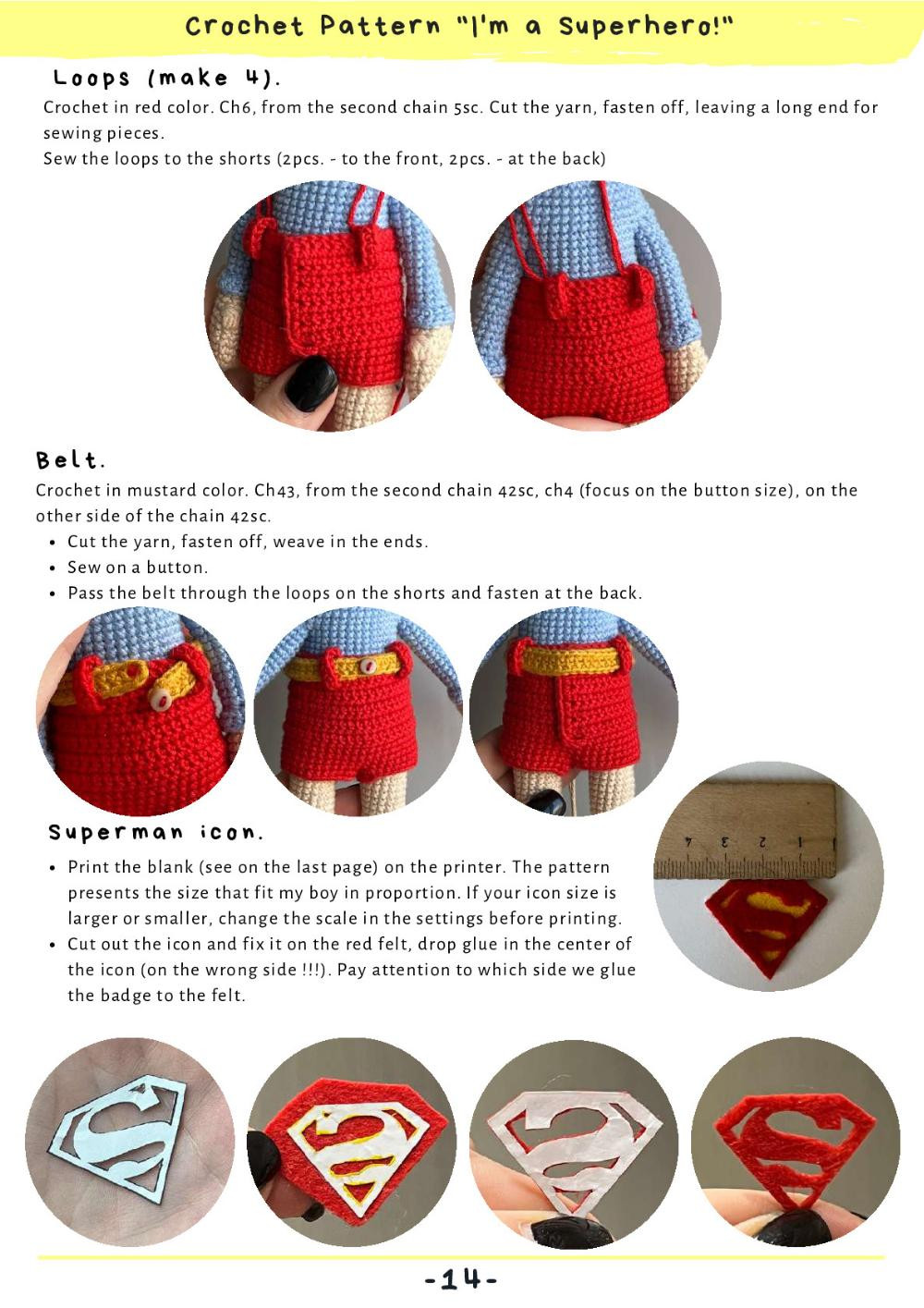 CROCHET PATTERN "I'M A SUPERHERO!" doll