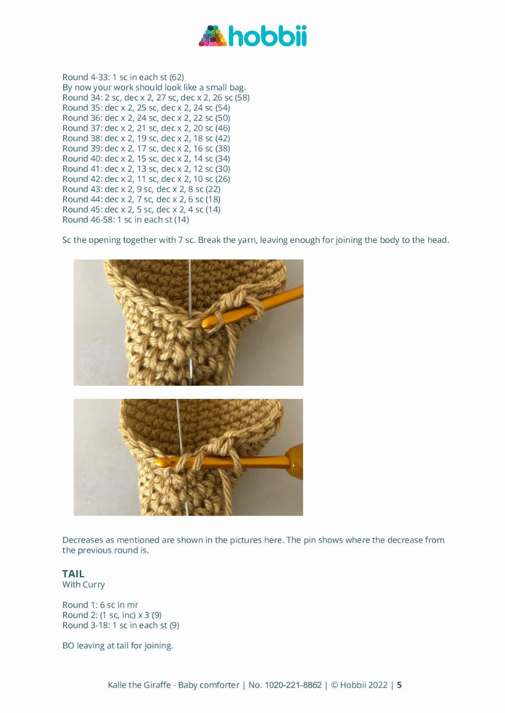 CROCHET PATTERN Kalle the Giraffe Baby