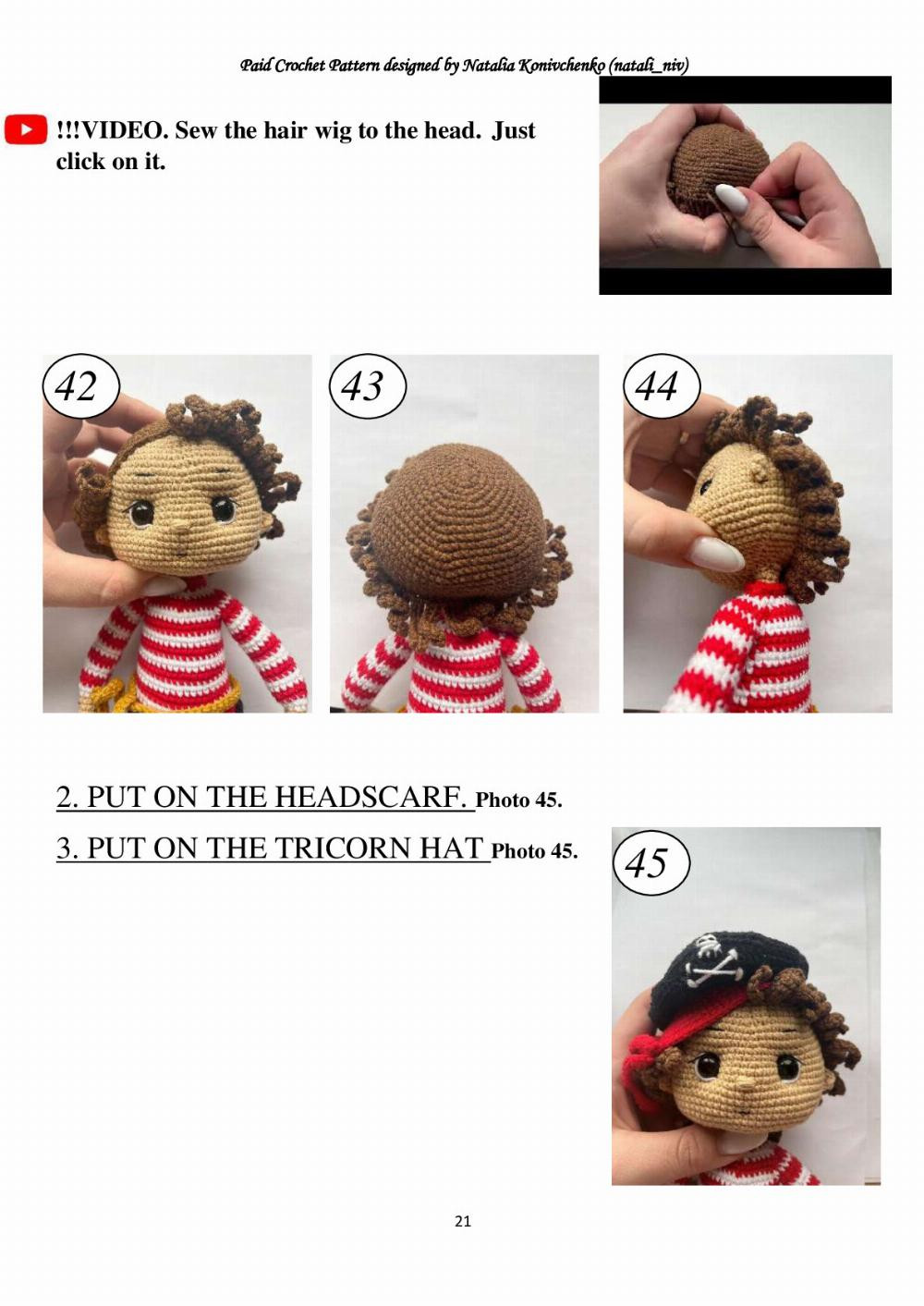 CROCHET PATTERN PIRATE doll