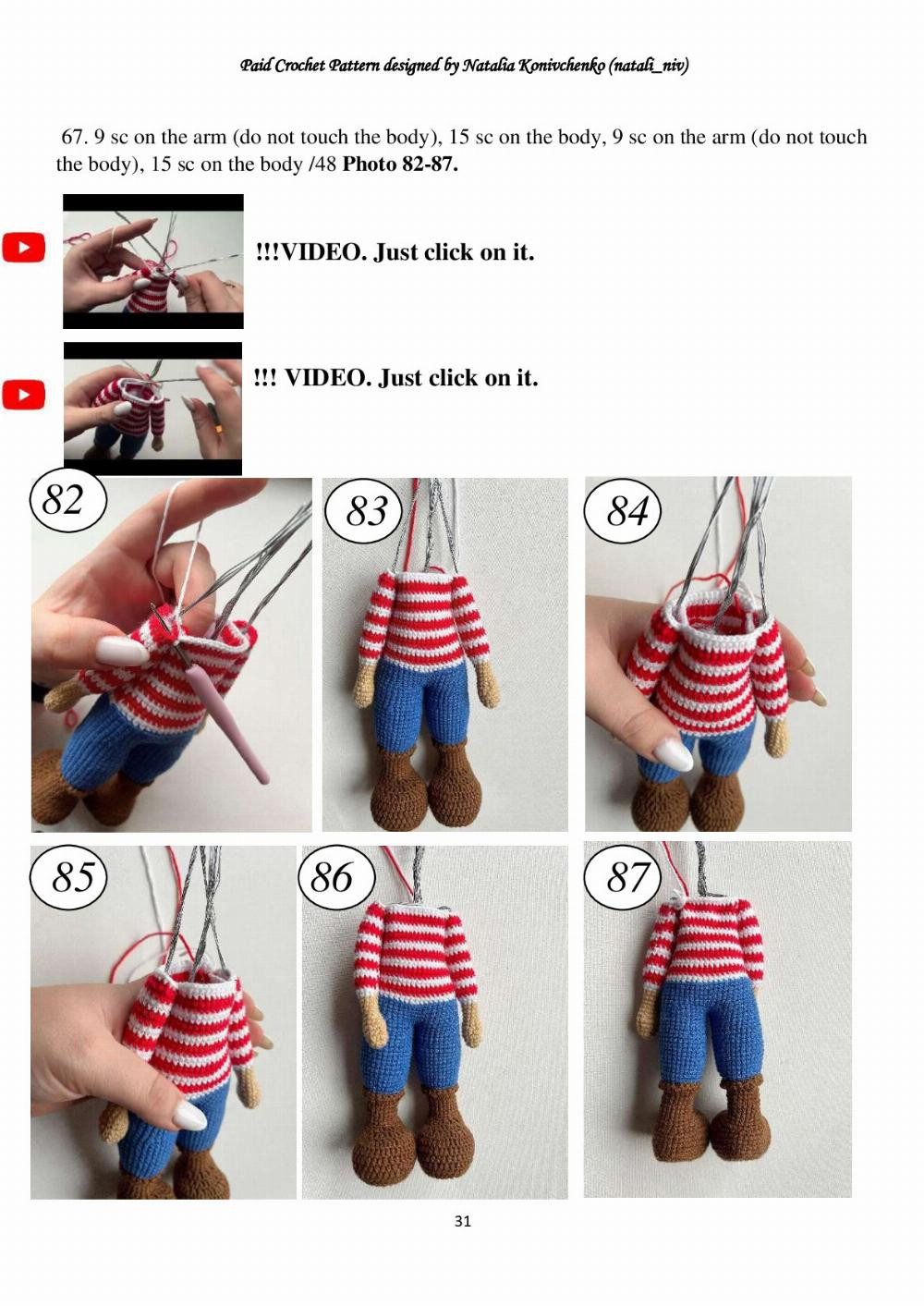 CROCHET PATTERN PIRATE doll