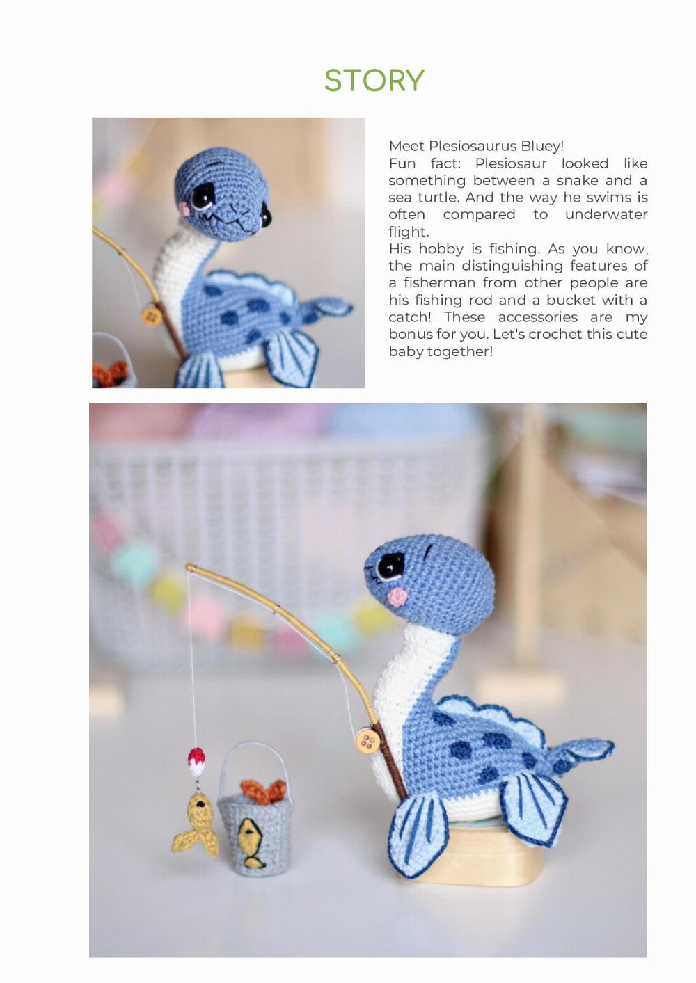 CROCHET PATTERN PLESIOSAURUS BLUEY