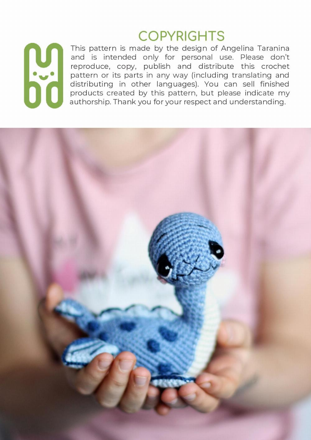 CROCHET PATTERN PLESIOSAURUS BLUEY