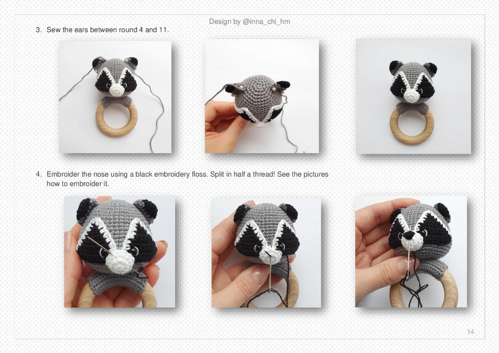 Crochet Pattern “Raccoon Rattle”