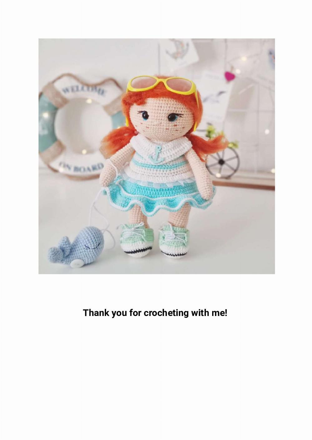 Crochet pattern “Sailor doll with accessories”