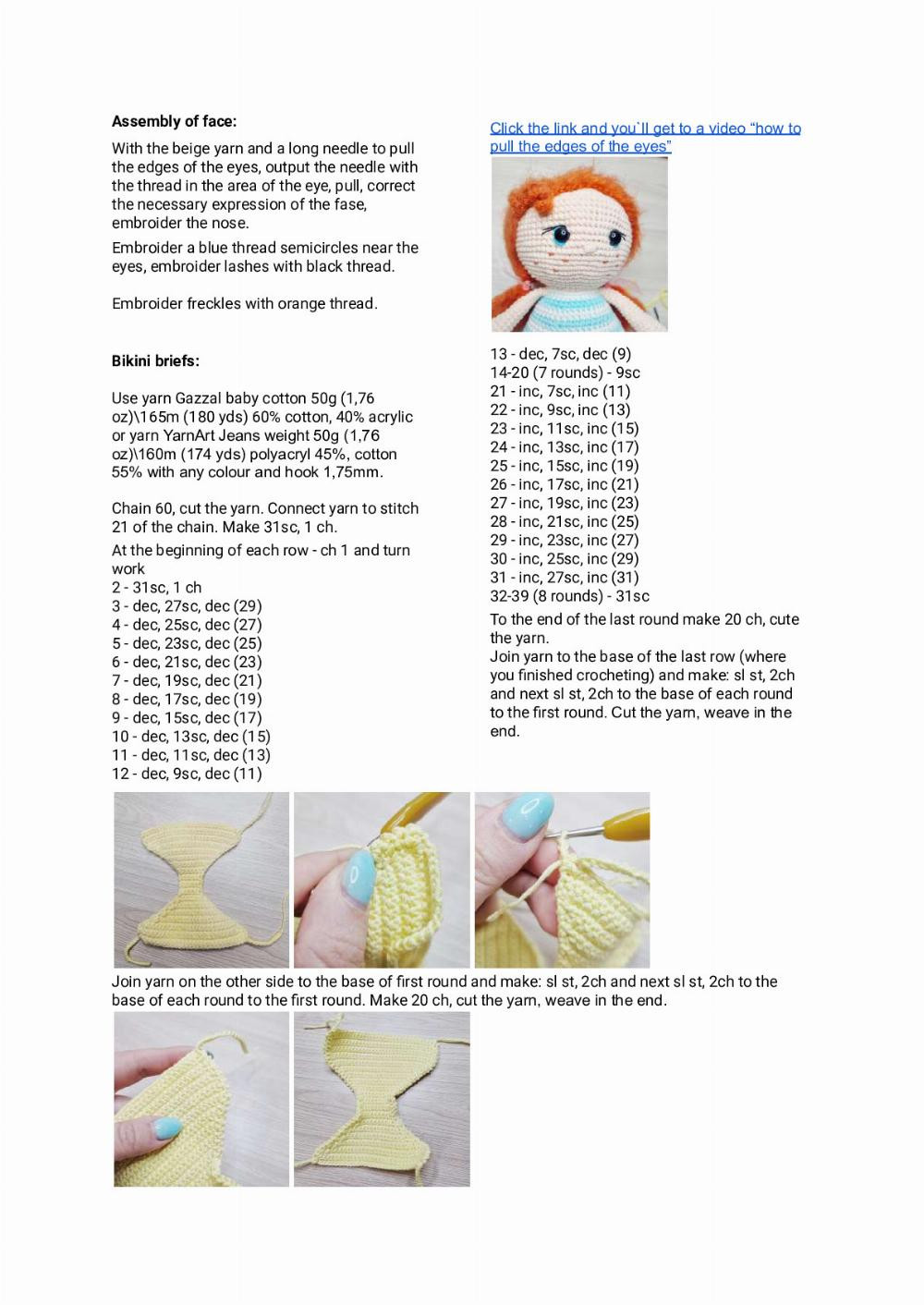 Crochet pattern “Sailor doll with accessories”