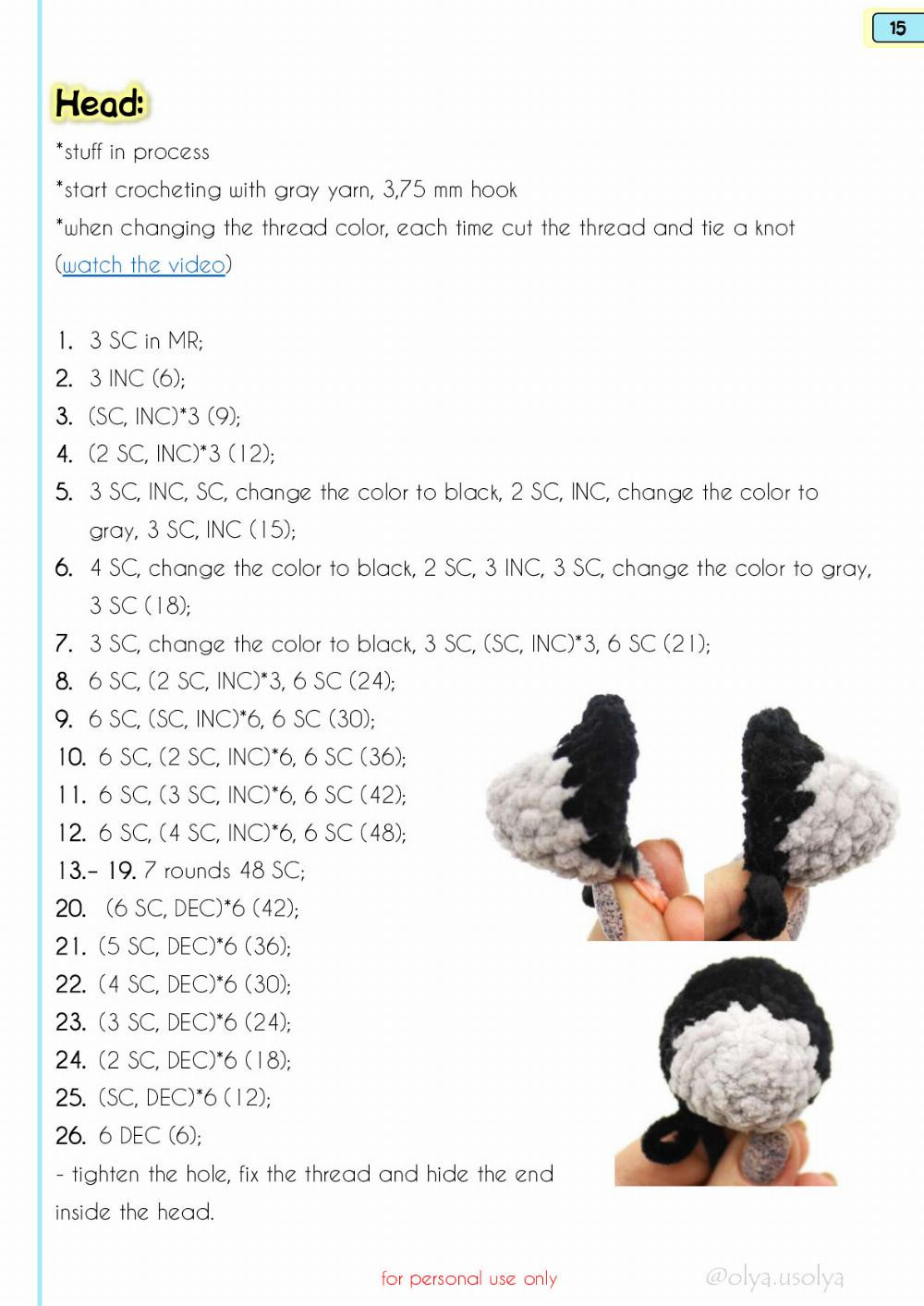 Crochet Pattern Skunk Flo