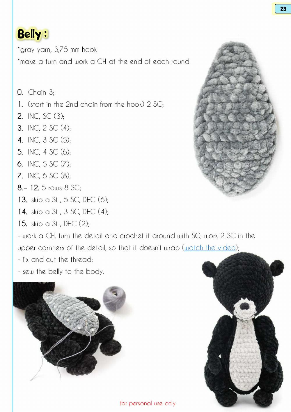 Crochet Pattern Skunk Flo