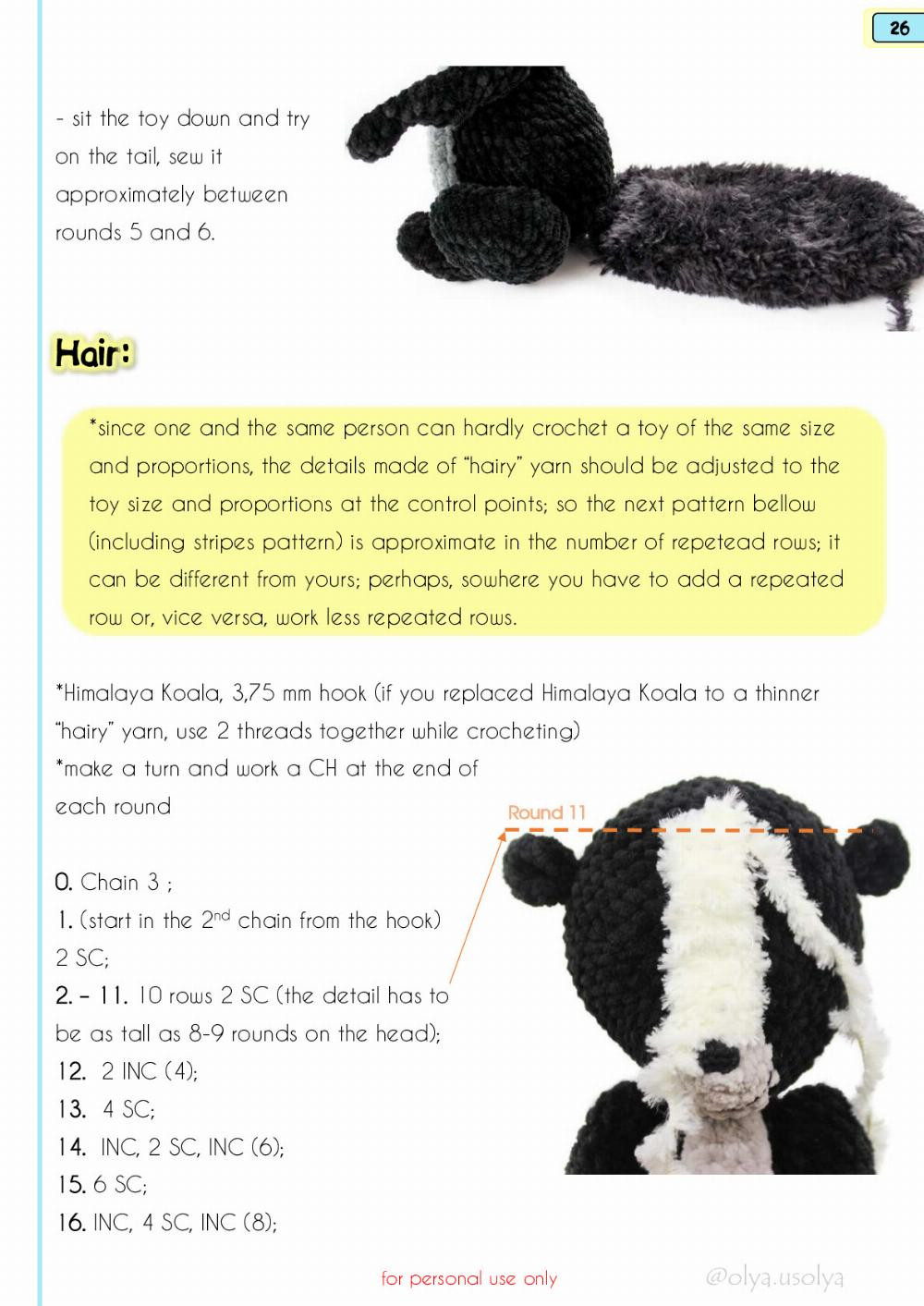 Crochet Pattern Skunk Flo