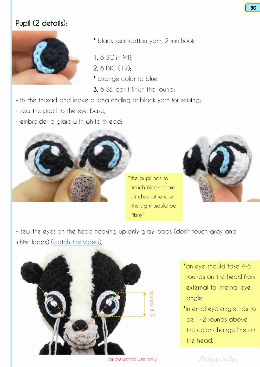 Crochet Pattern Skunk Flo