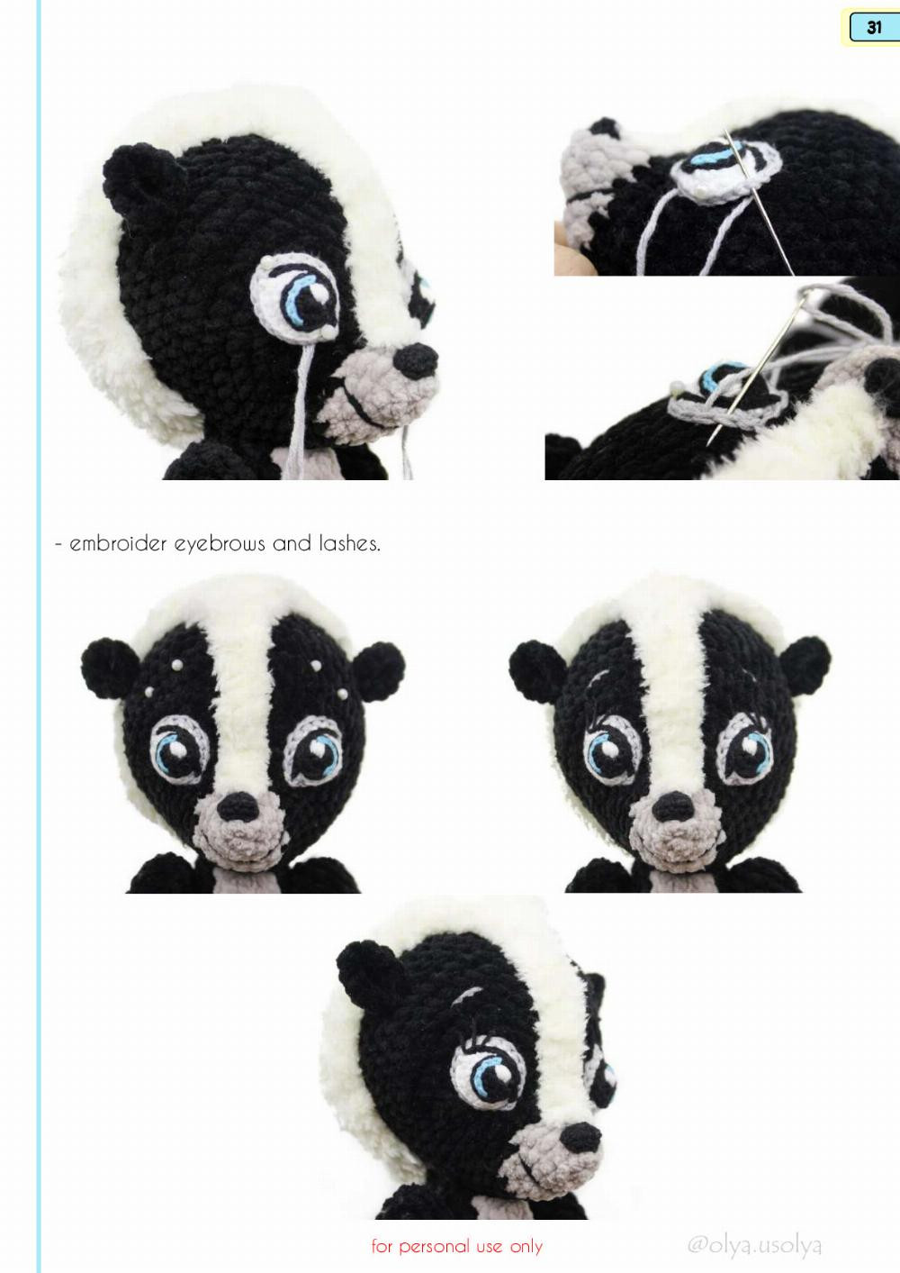 Crochet Pattern Skunk Flo