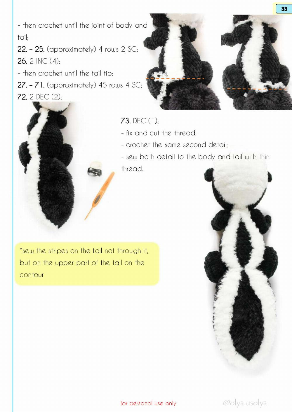 Crochet Pattern Skunk Flo