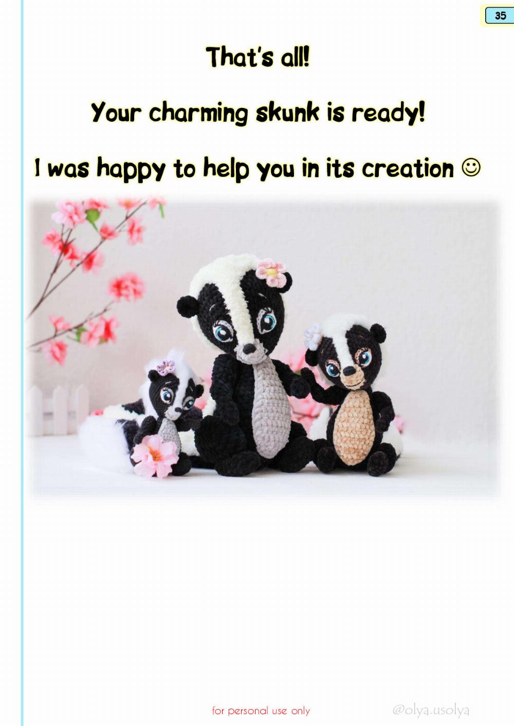 Crochet Pattern Skunk Flo