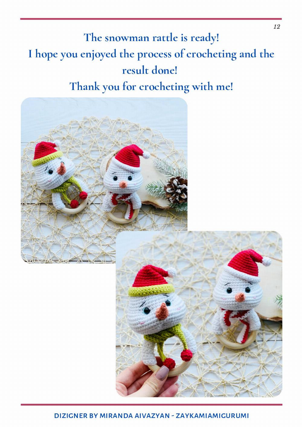 Crochet pattern The snowman rattle