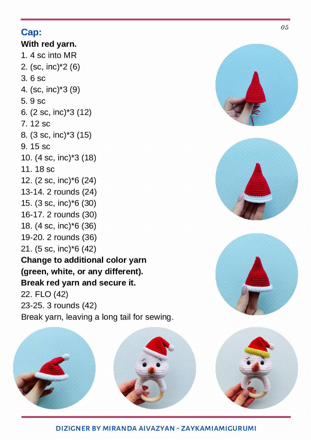 Crochet pattern The snowman rattle